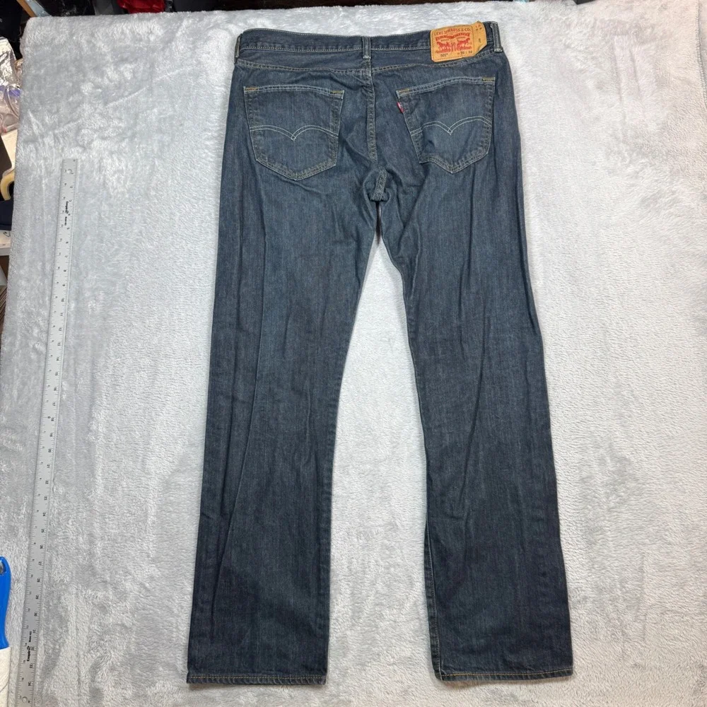 Levis 505 Regular Fit Jeans Mens 36x32 (Fits 37x31) Dark Wash Denim Pants